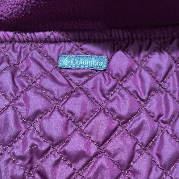 COLUMBIA Women’s XL Purple 1/4 Zip Long Sleeve Pullover Fleece Jacket Shirt EUC - Picture 3 of 4
